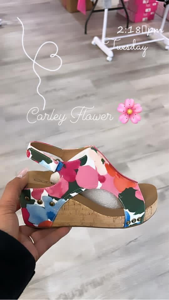Carley Wedges by Corkys - Flowers - RESTOCK – Paisley Grace Boutique