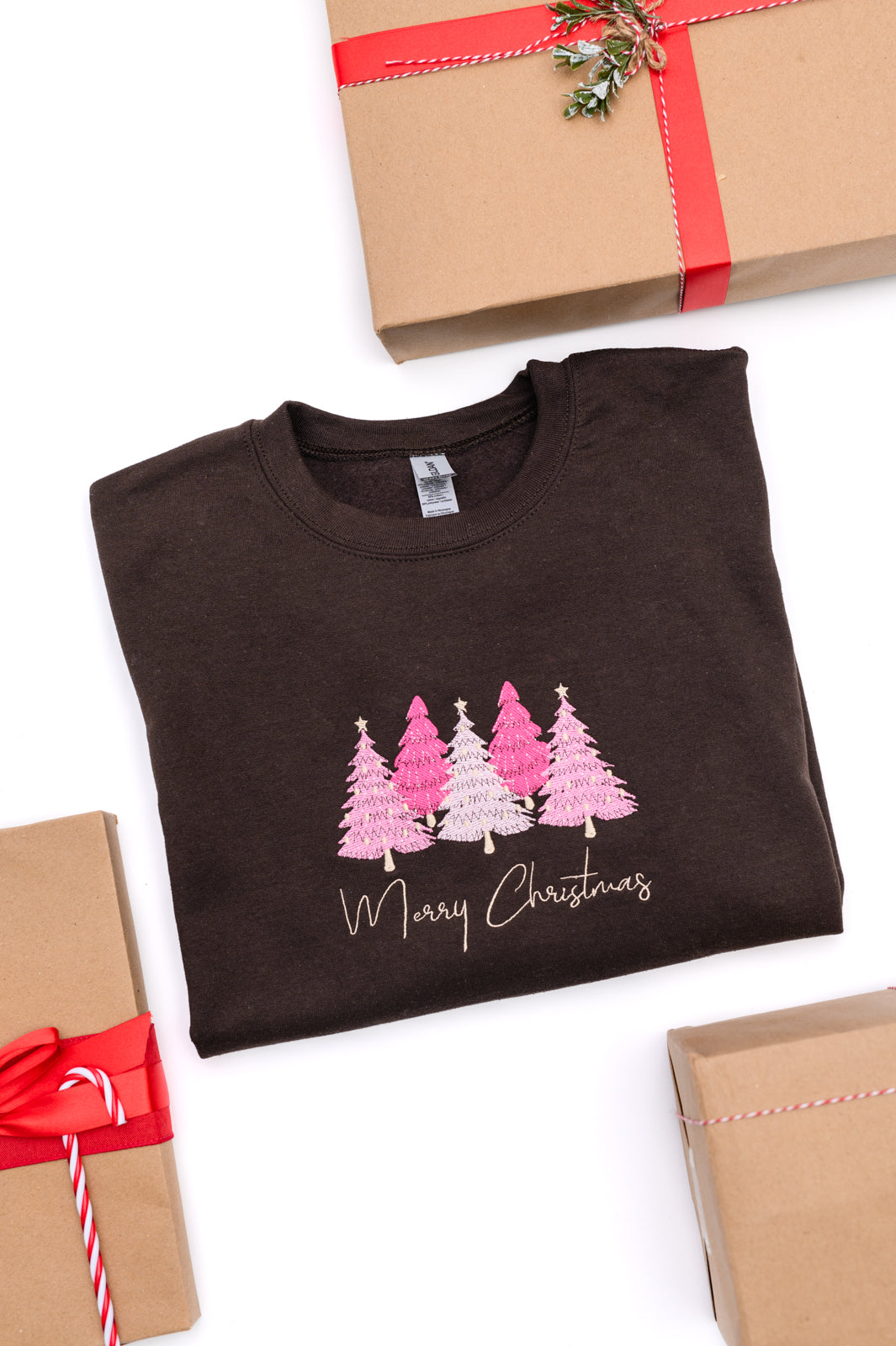 PREORDER: Merry Trees Embroidered Sweatshirt