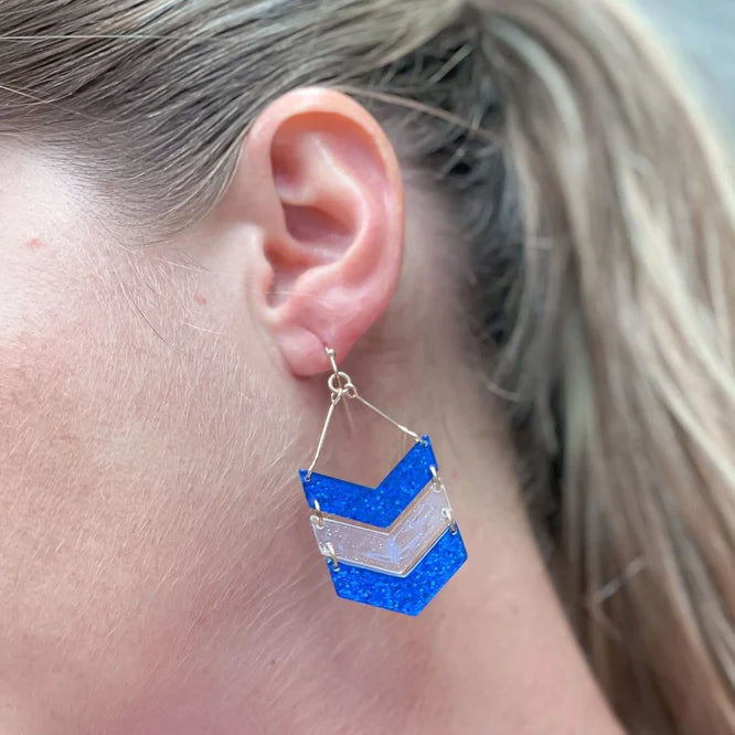 PREORDER: Glitter Game Day Arrow Dangle Earrings In Assorted Colors