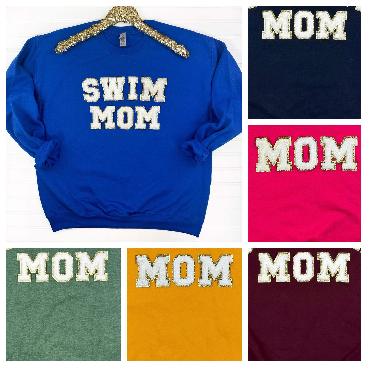 PREORDER: Swim Mom Chenille Patch Sweatshirt