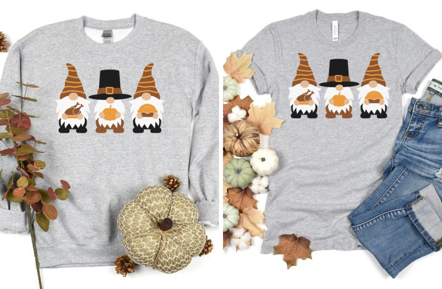 PREORDER: Thanksgiving Gnomes Graphic Tee or Sweatshirt