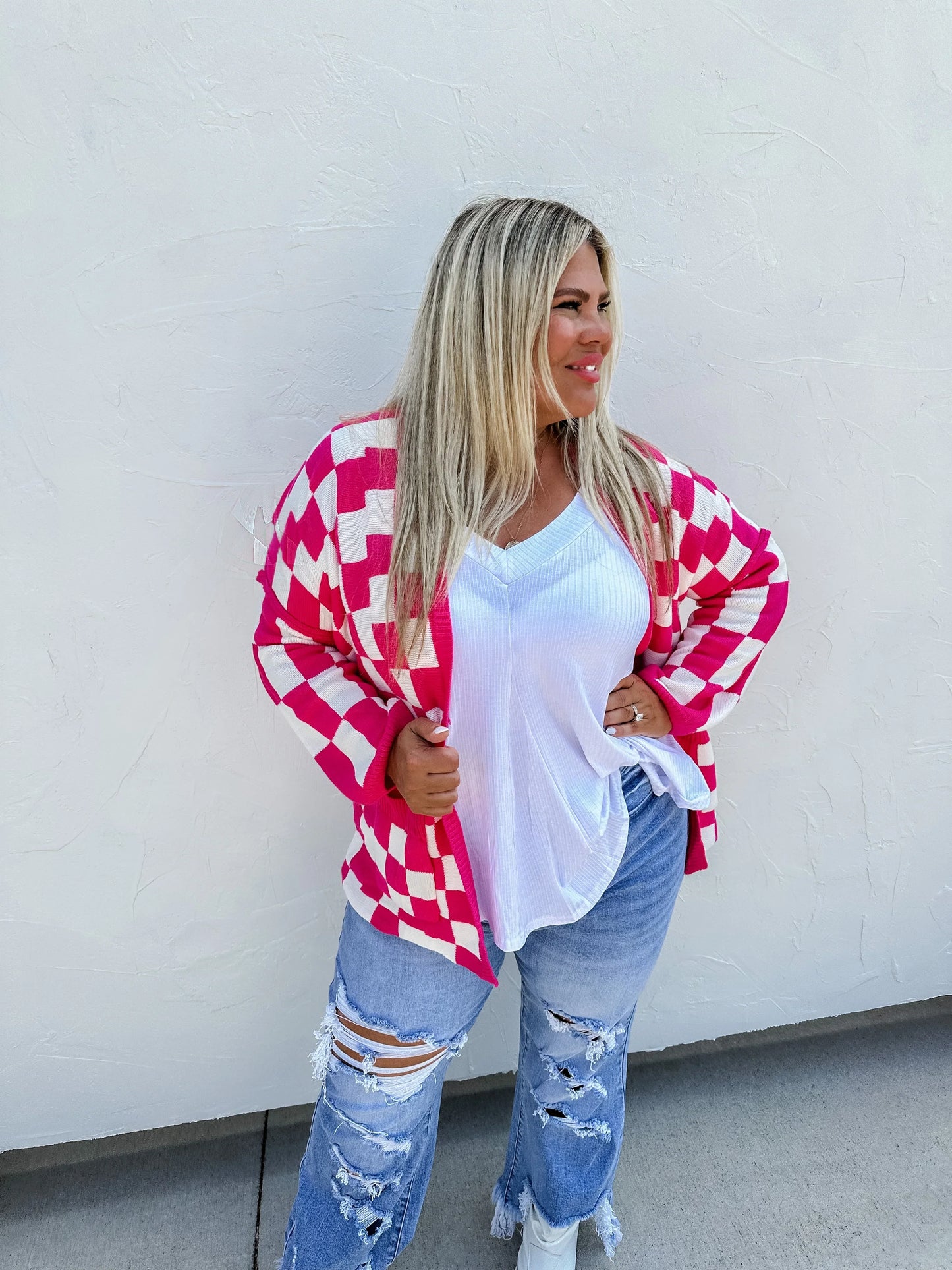 PREORDER: Beverly Checkered Cardigan in Four Colors