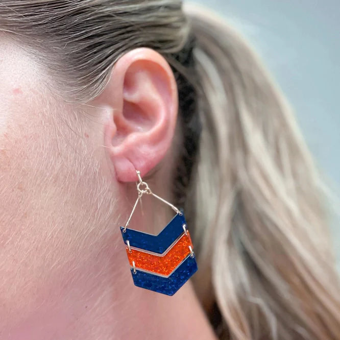 PREORDER: Glitter Game Day Arrow Dangle Earrings In Assorted Colors