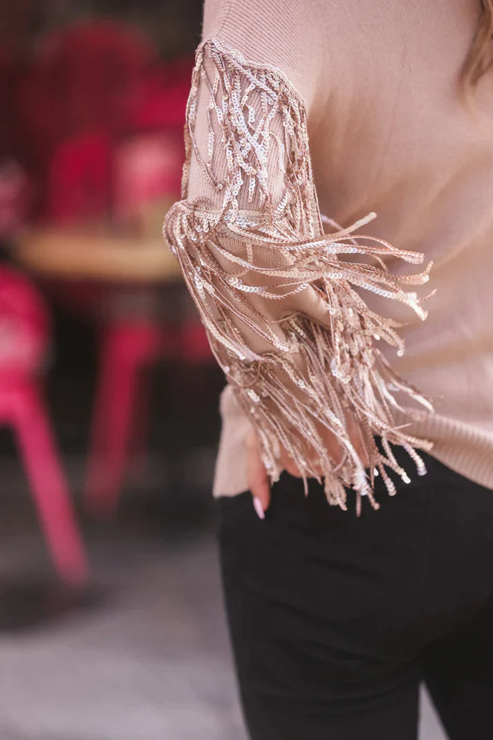 PREORDER: Counting Down Sequin Fringe Sweater