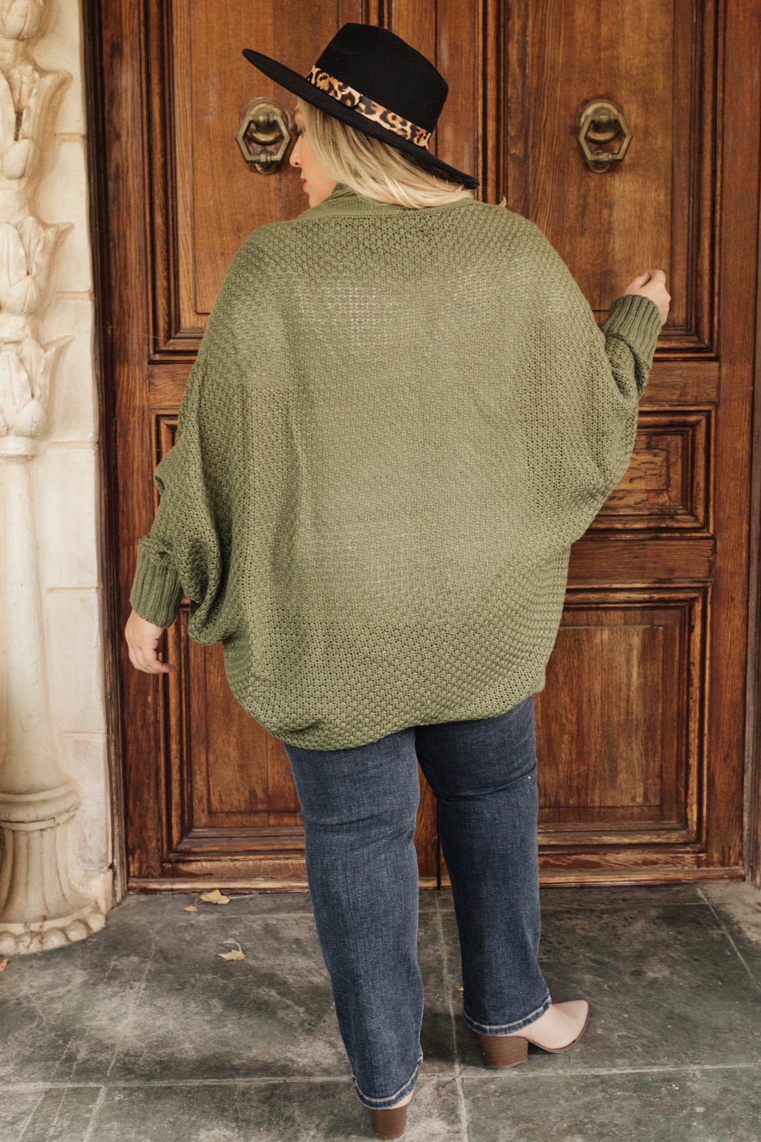 Not Your Grandmother's Cardigan in Olive