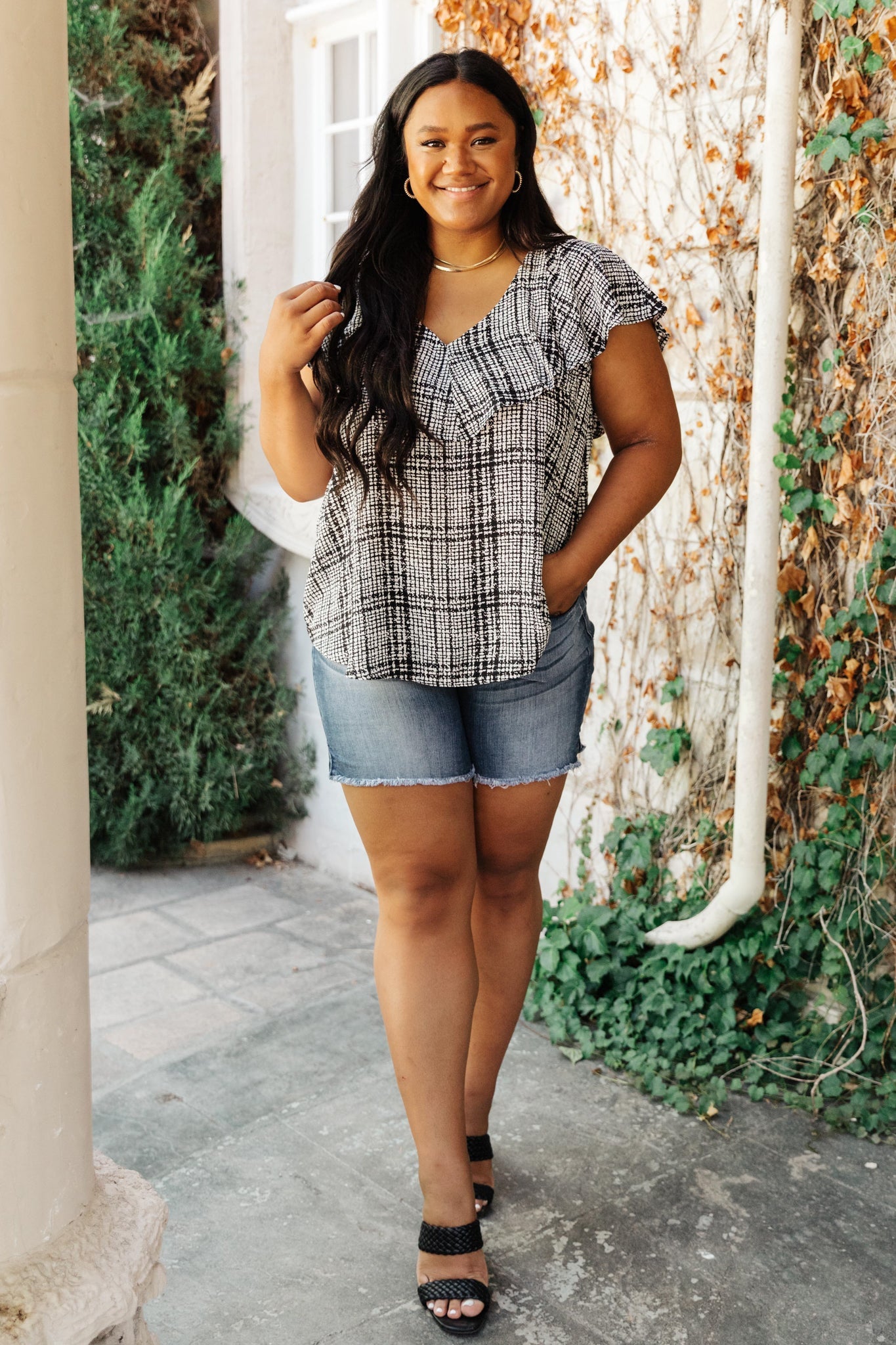 Plaid Ruffled Top