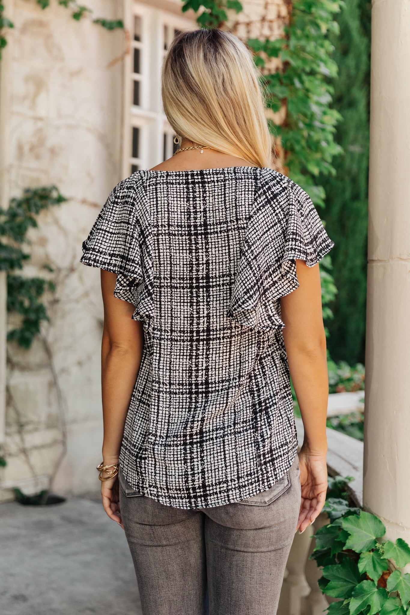 Plaid Ruffled Top