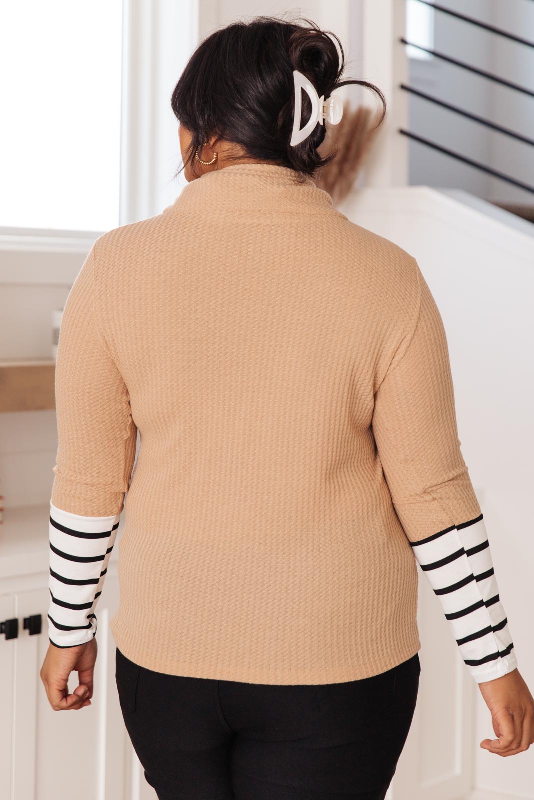 Secret Stripes Cowl Neck Top