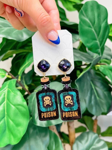 PREORDER: Spooky Poison Bottle Dangle Earrings